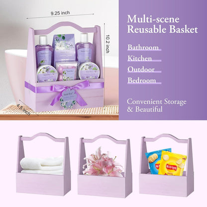 13Pcs Bath and Body Gift Basket Set, Christmas Gifts for Women, Lavender Jasmine Spa Gift Basket for Mother Gift, Bath Gift Set for Mom, Spa Gift Basket, Spa Gift Baskets, Birthday Gifts for Girls